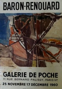 Affiche de l'exposition de Baron-Renouard à la Galerie de Poche, 1960, Paris