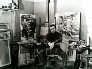 Baron-Renouard dans son premier atelier Quai de l'Horloge, Paris, 1960